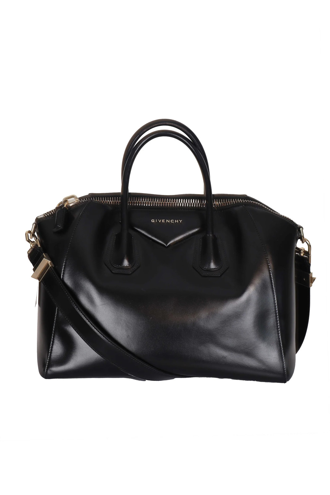 Givenchy Antigona Medium Black Leather Satchel Shoulder Bag