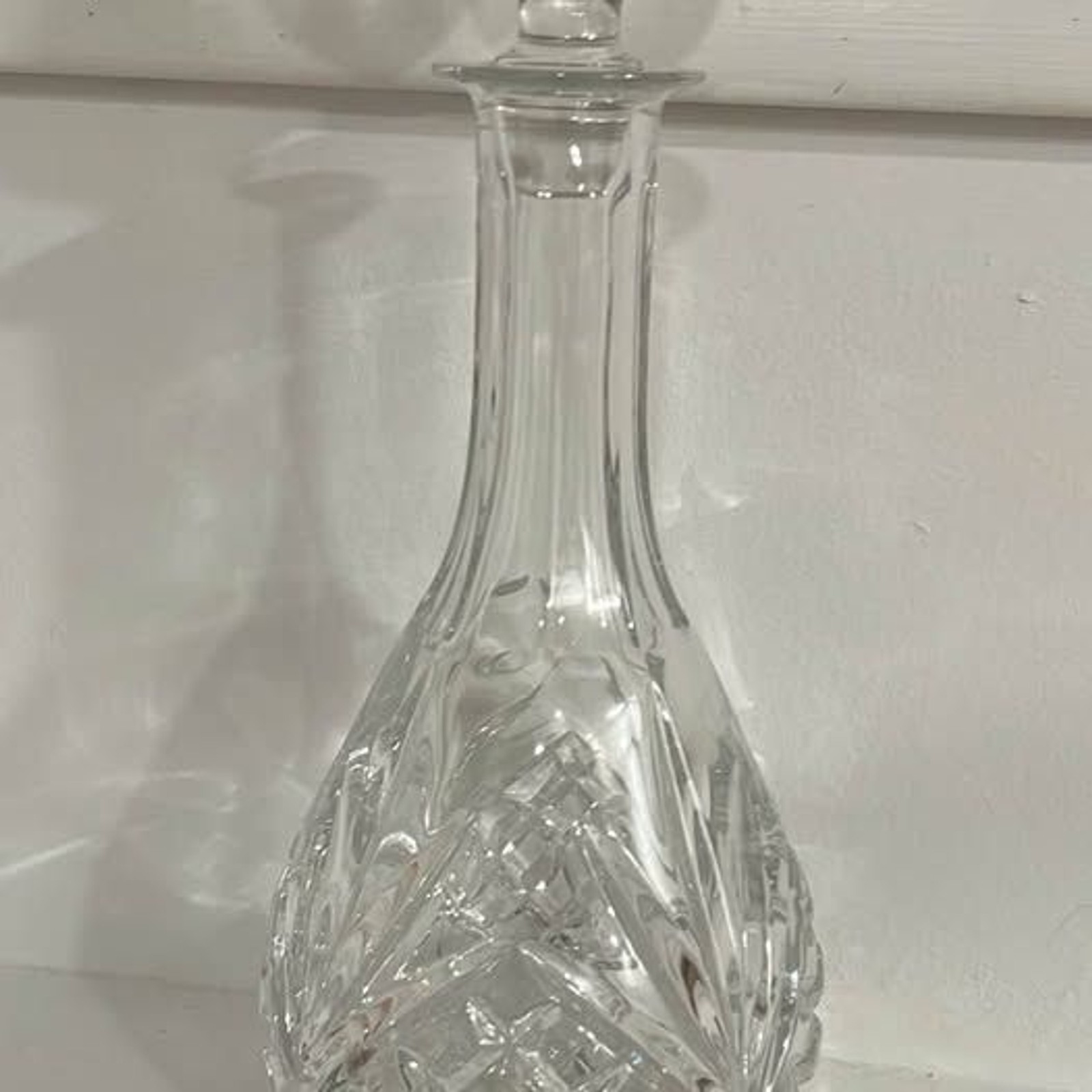 Vintage Cut Crystal Decanter with Stopper 13”