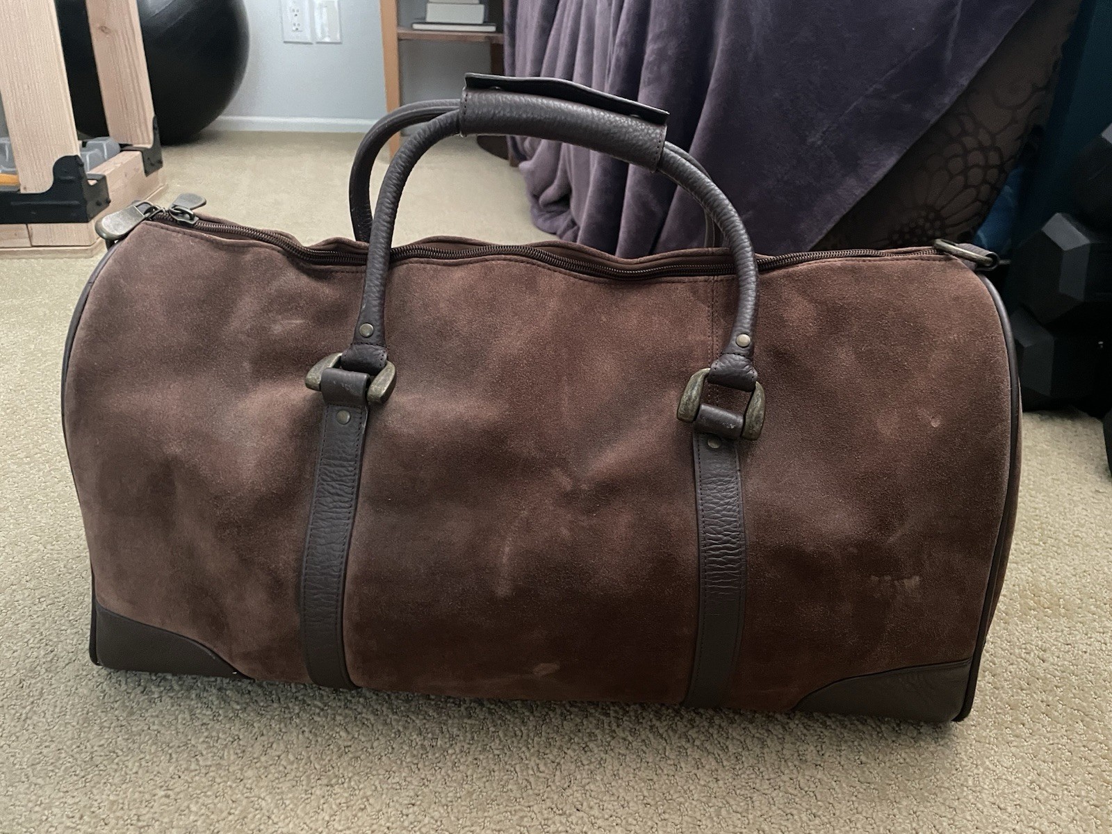 Marlboro 2003 Guts Grit Gear INC-9117 Brown Suede Leather Duffle Bag